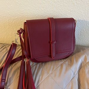Wine red mini crossbody bag